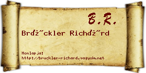 Brückler Richárd névjegykártya